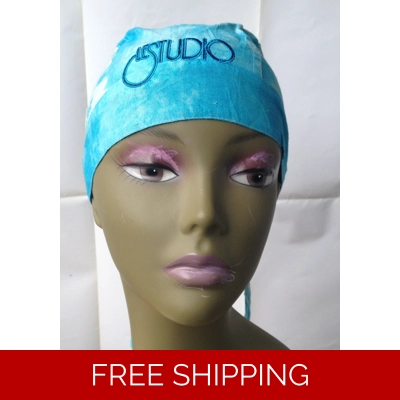 Bandana Hat Wash Blue Black & Blue Embroid Front Logo